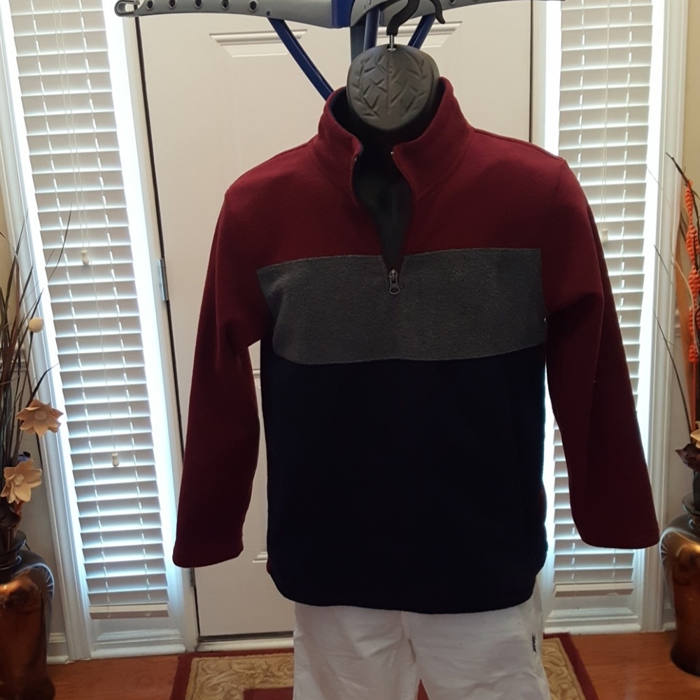 Boys Pullover Zip collar Fleece (Large 10/12)